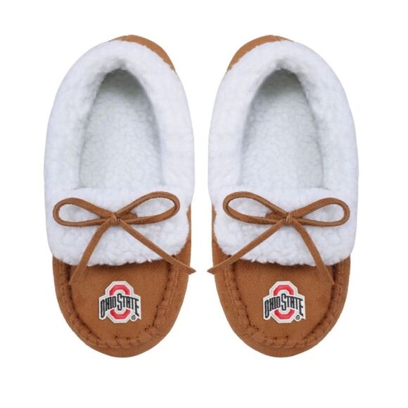 FOCO Ohio State Team Logo Moccasin Slippers - Picture 4 of 5
